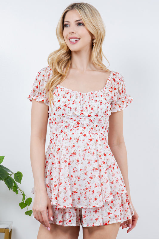 Floral Dress With Ruffle Detail
