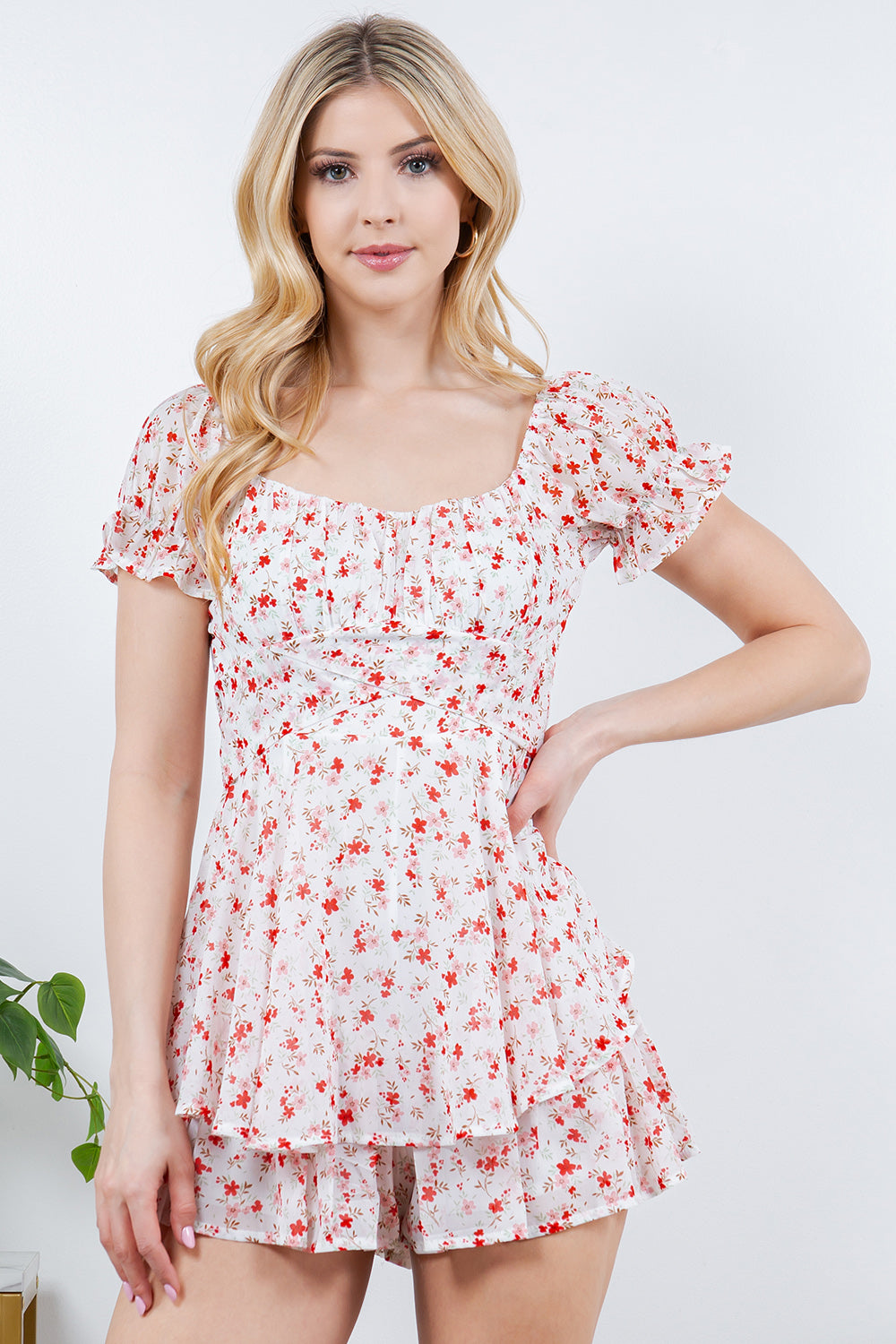 Floral Dress With Ruffle Detail