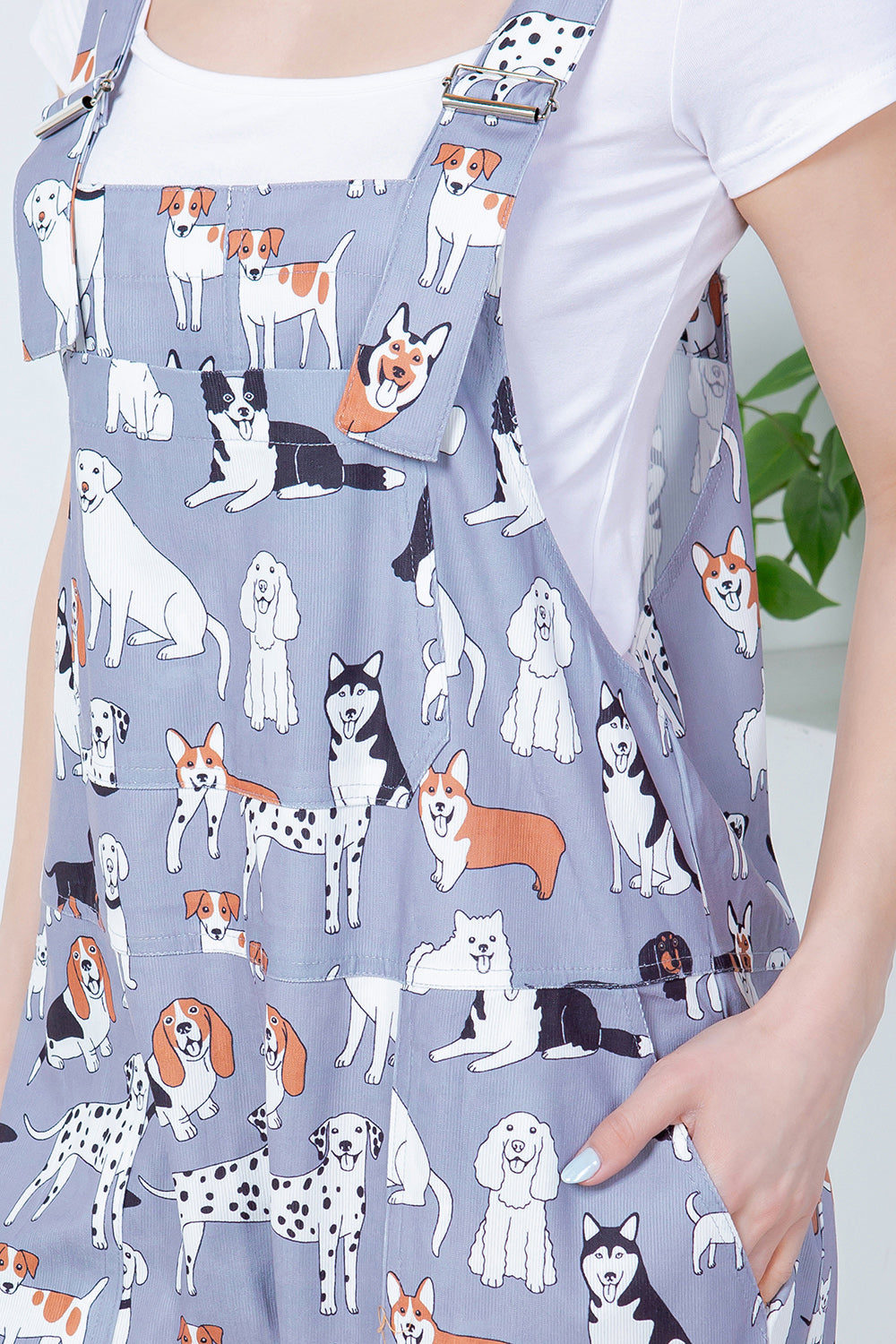 Variety of Dogs Corduroy Overall - Grey