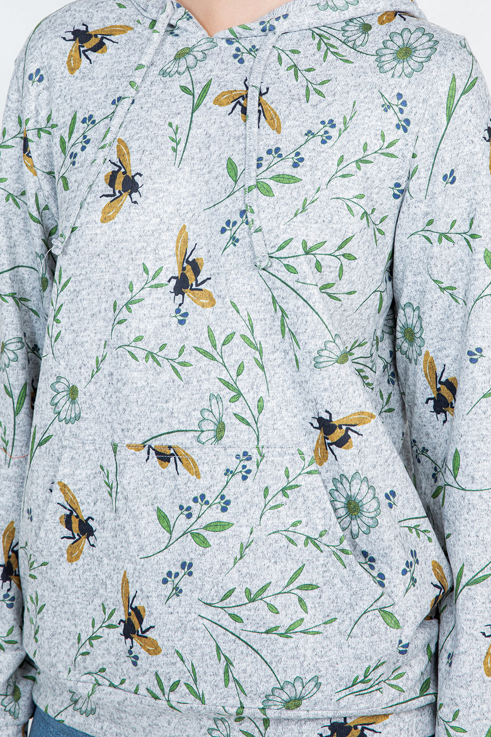 Bee Floral Pullover Hoodie