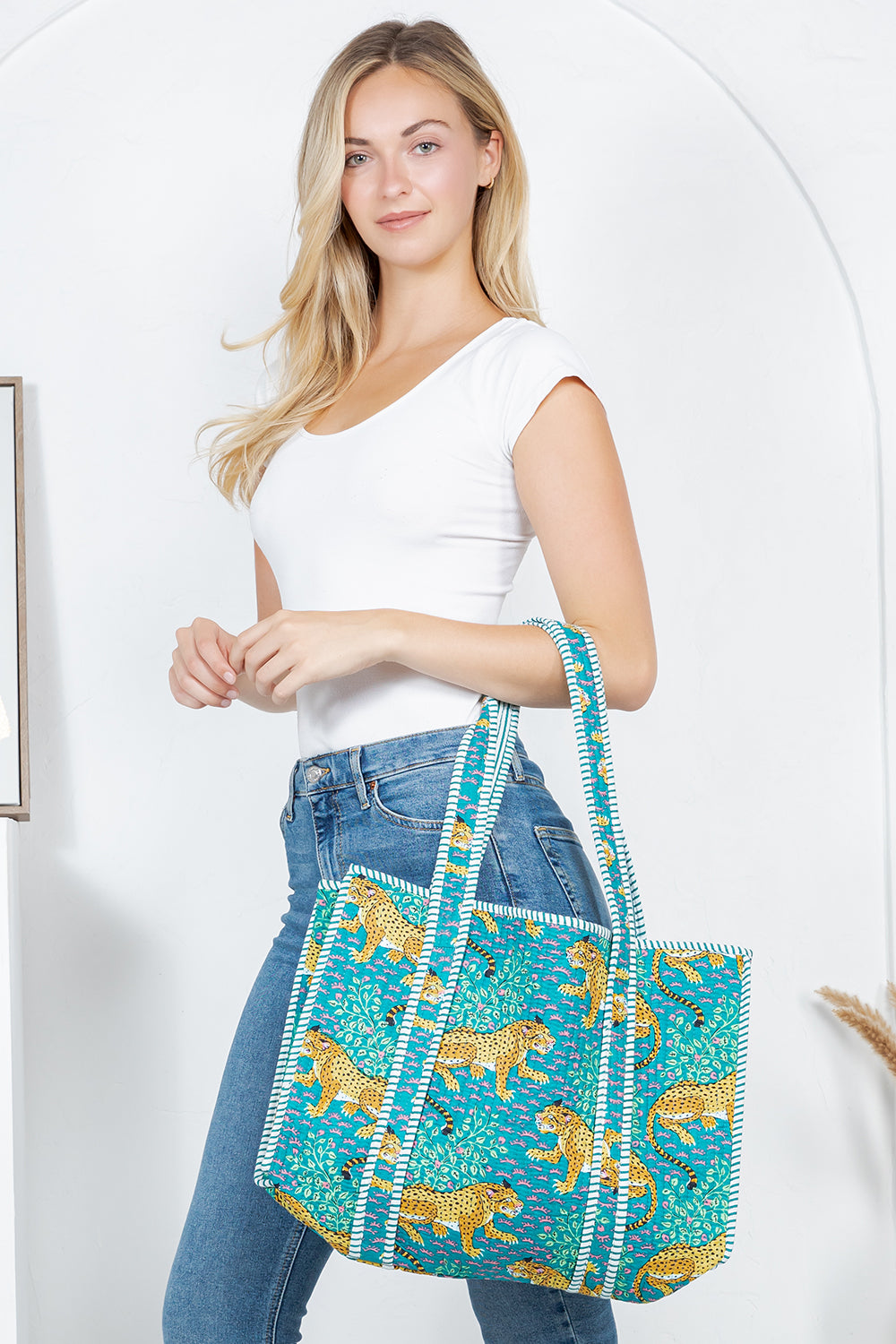 Reversible Quilted Cotton Tote Bag