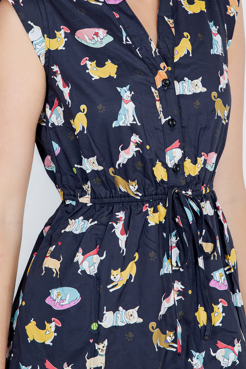 Dogs Print Relaxed Dress