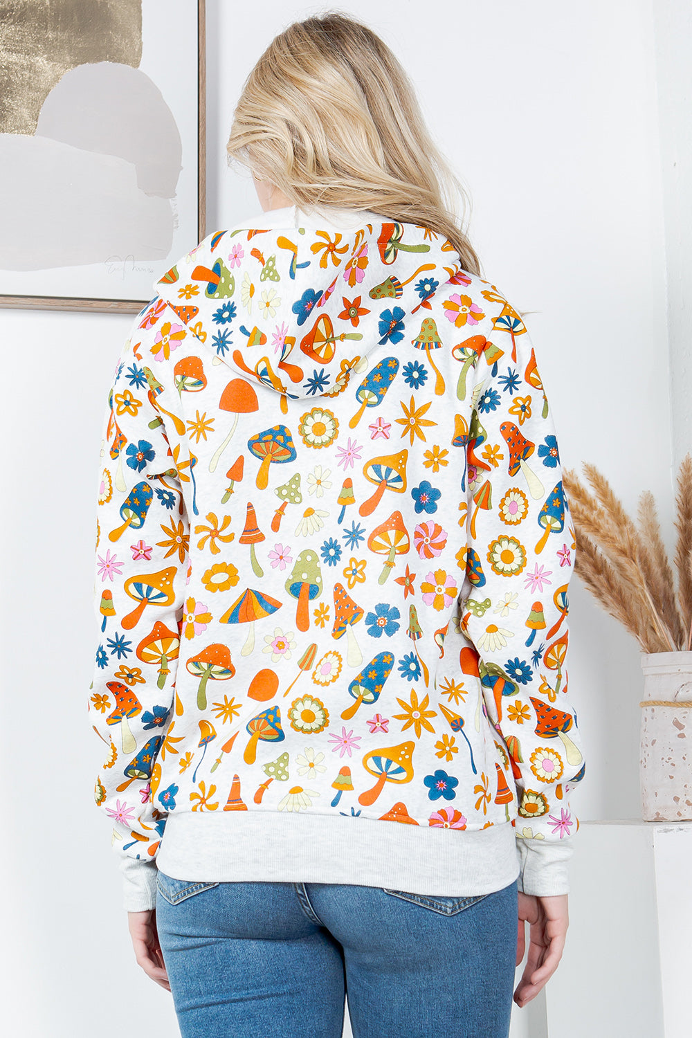 Hippy Mushroom Fleece Zipper Hoodie