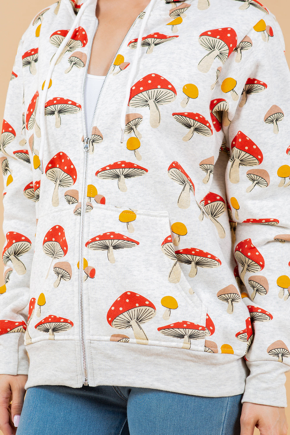 Portobello Mushroom Zipper Hoodie