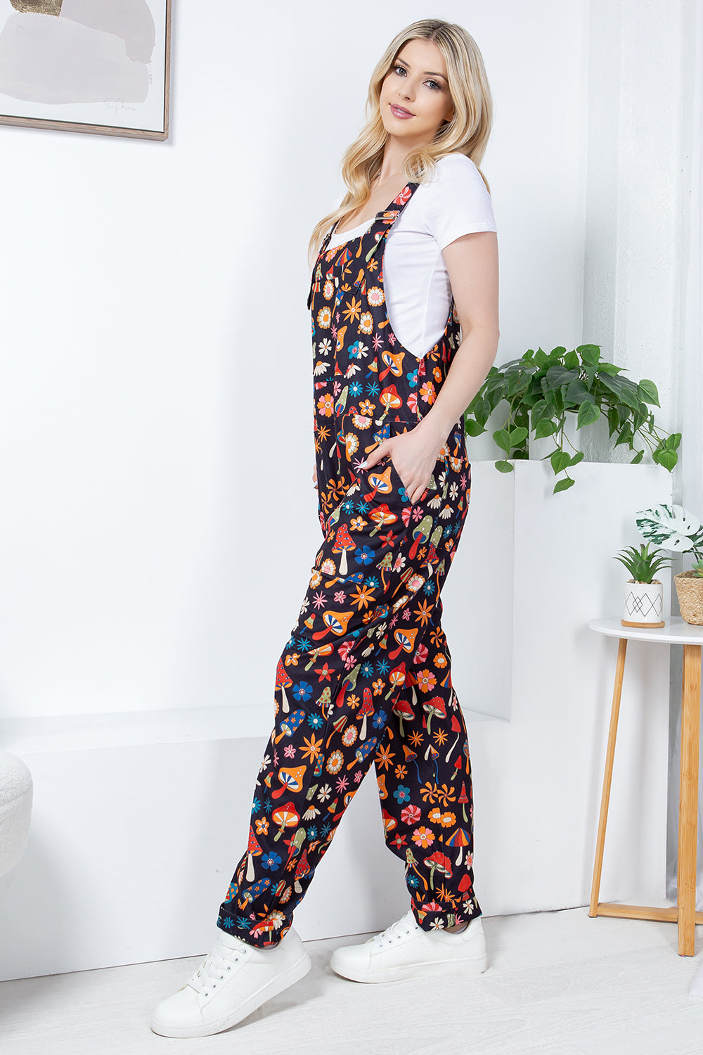 Retro Mushroom Corduroy Overall