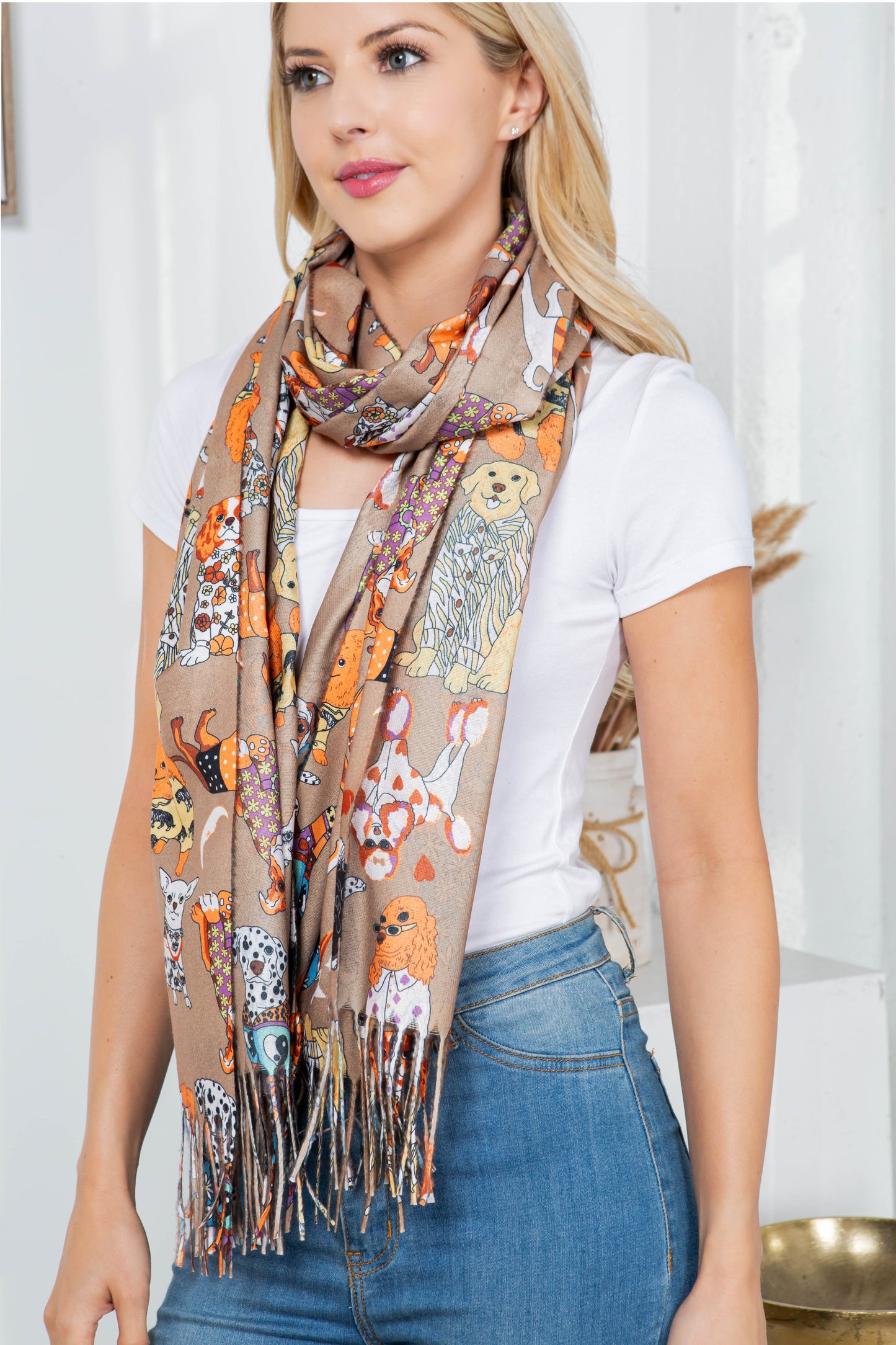 DOG PRINT SCARF