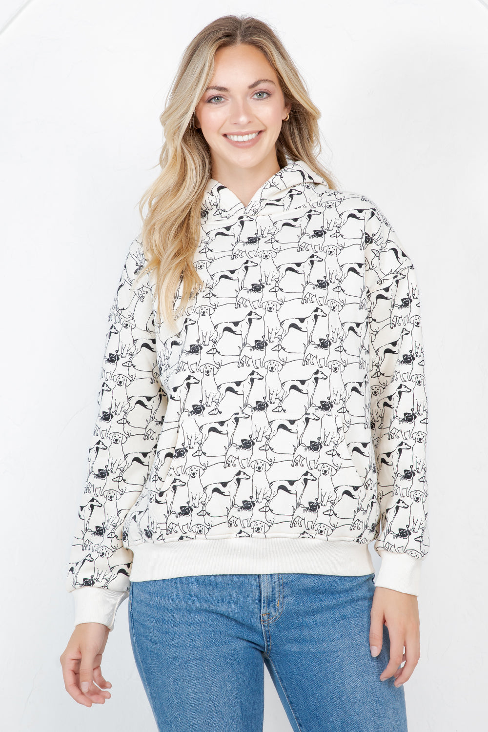 Dogs Pullover Fleece Hoodie