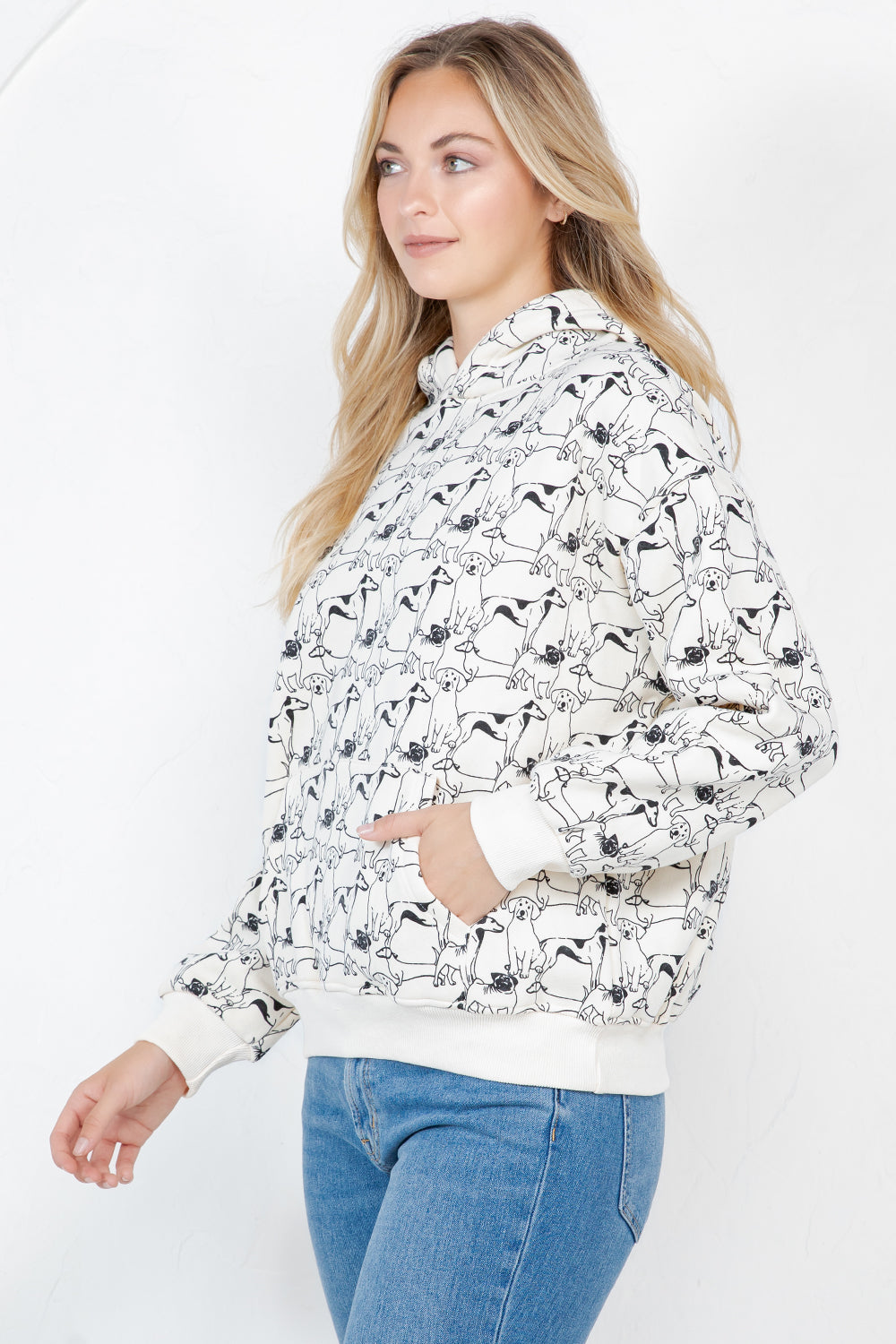 Dogs Pullover Fleece Hoodie