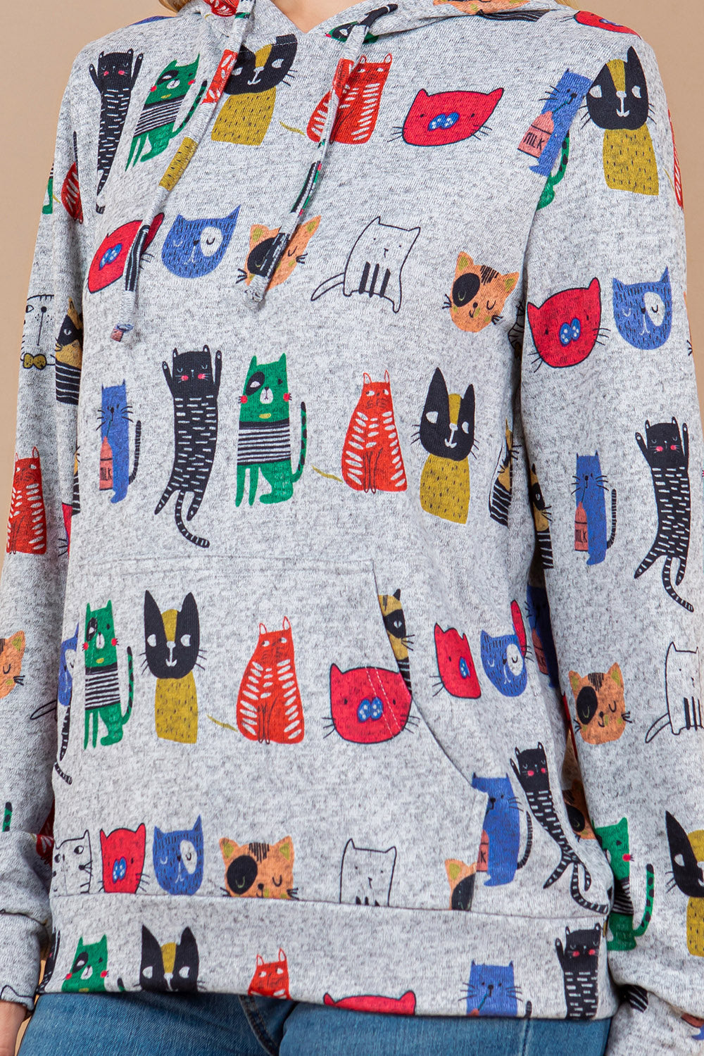 Colorful Cats Pullover Plus Hoodie