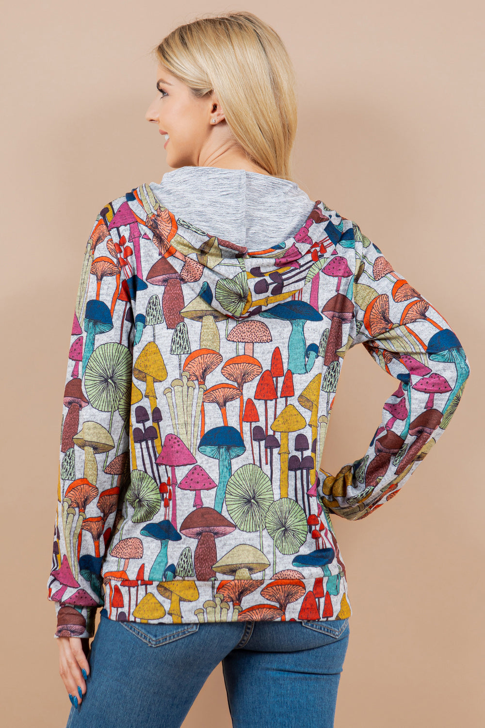 Whimsical Mushroom Zipper Hoodie