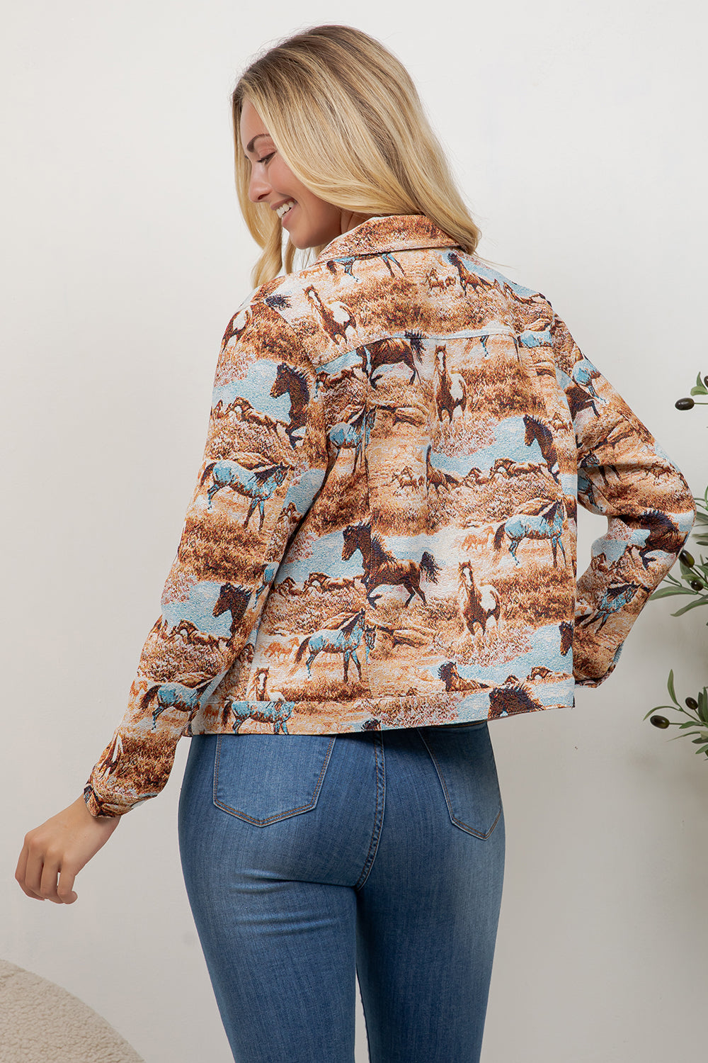 Western Inspired Horse Print Jacket