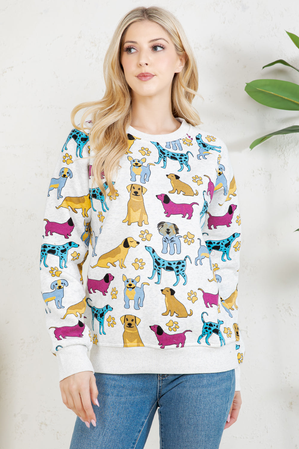 Colorful DOG Fleece Sweatshirt