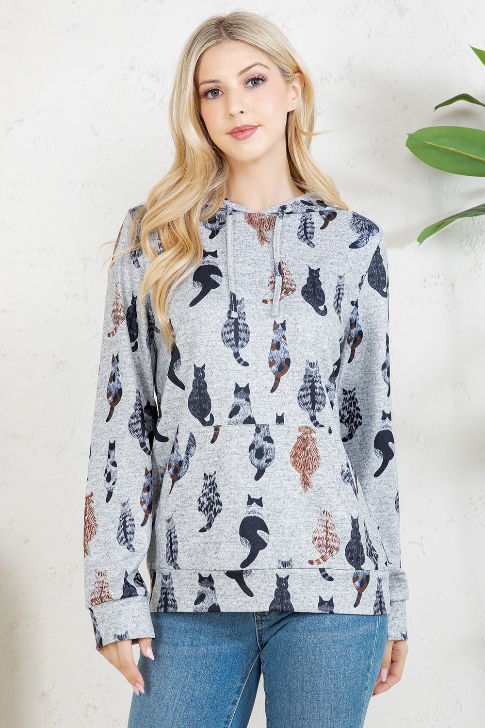 Abstract Cat Pullover Hoodie