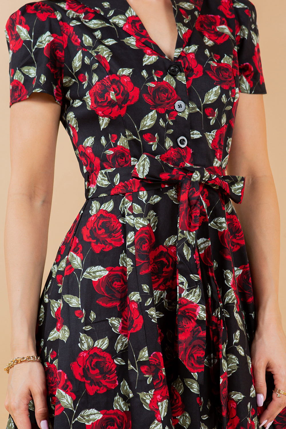 Vintage Rose Fit and Flare Dress