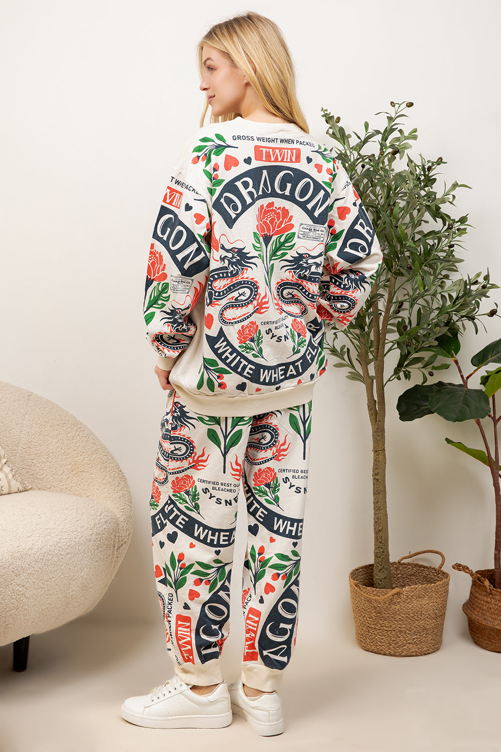 Twin Dragon - Cotton Sweatshirt & Pants