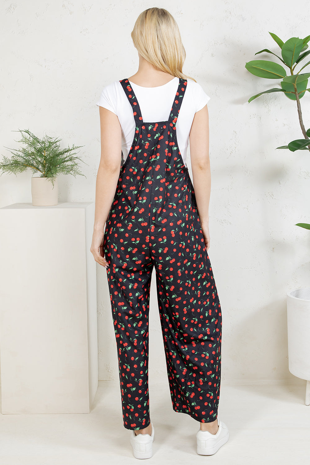 Cherry Wide Leg Overall