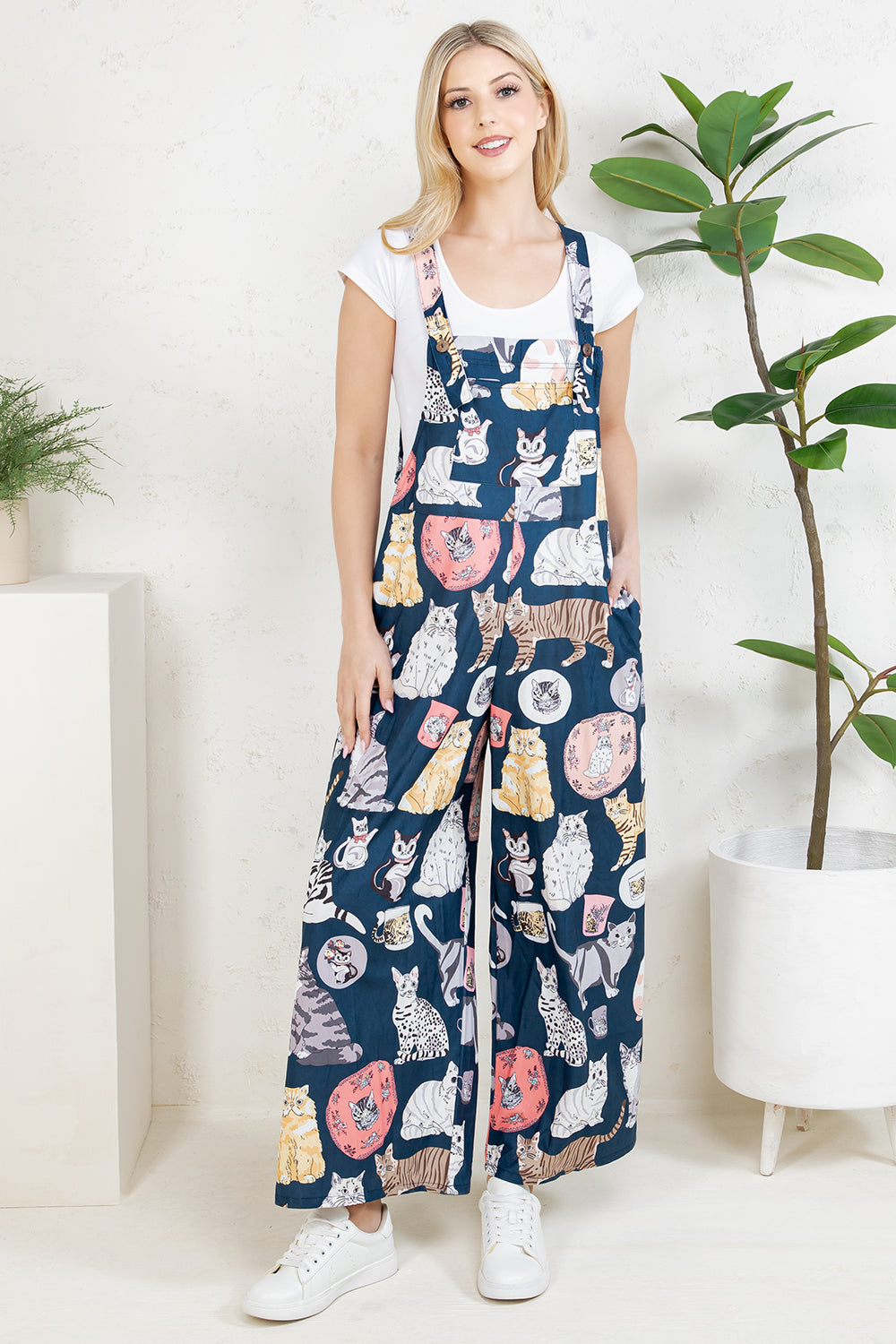 Cats Wide Leg Overall