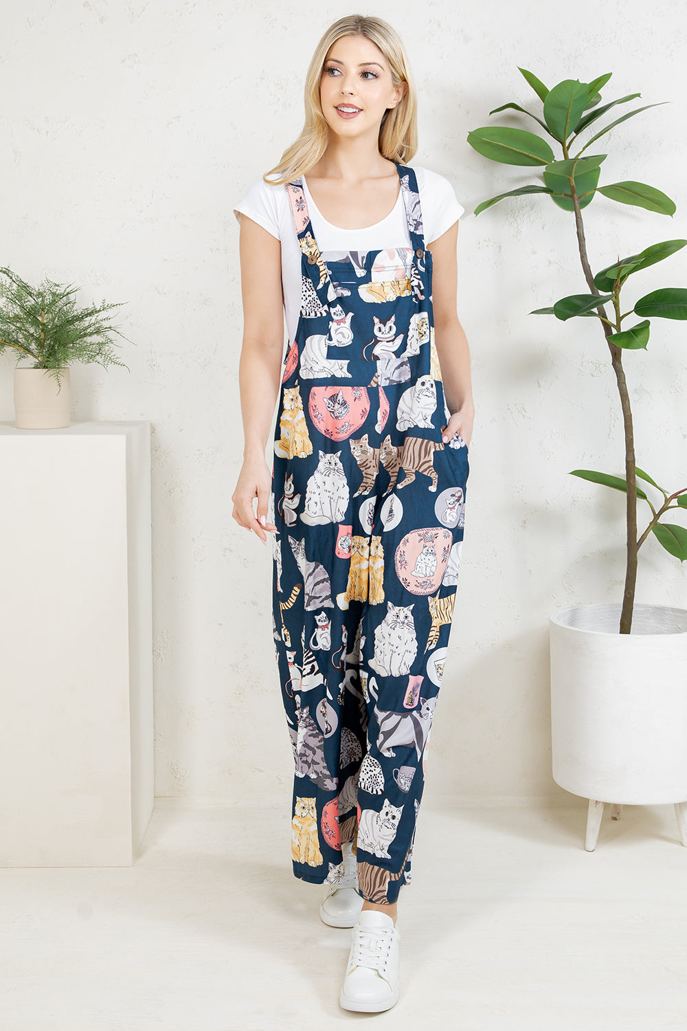 Cats Wide Leg Overall