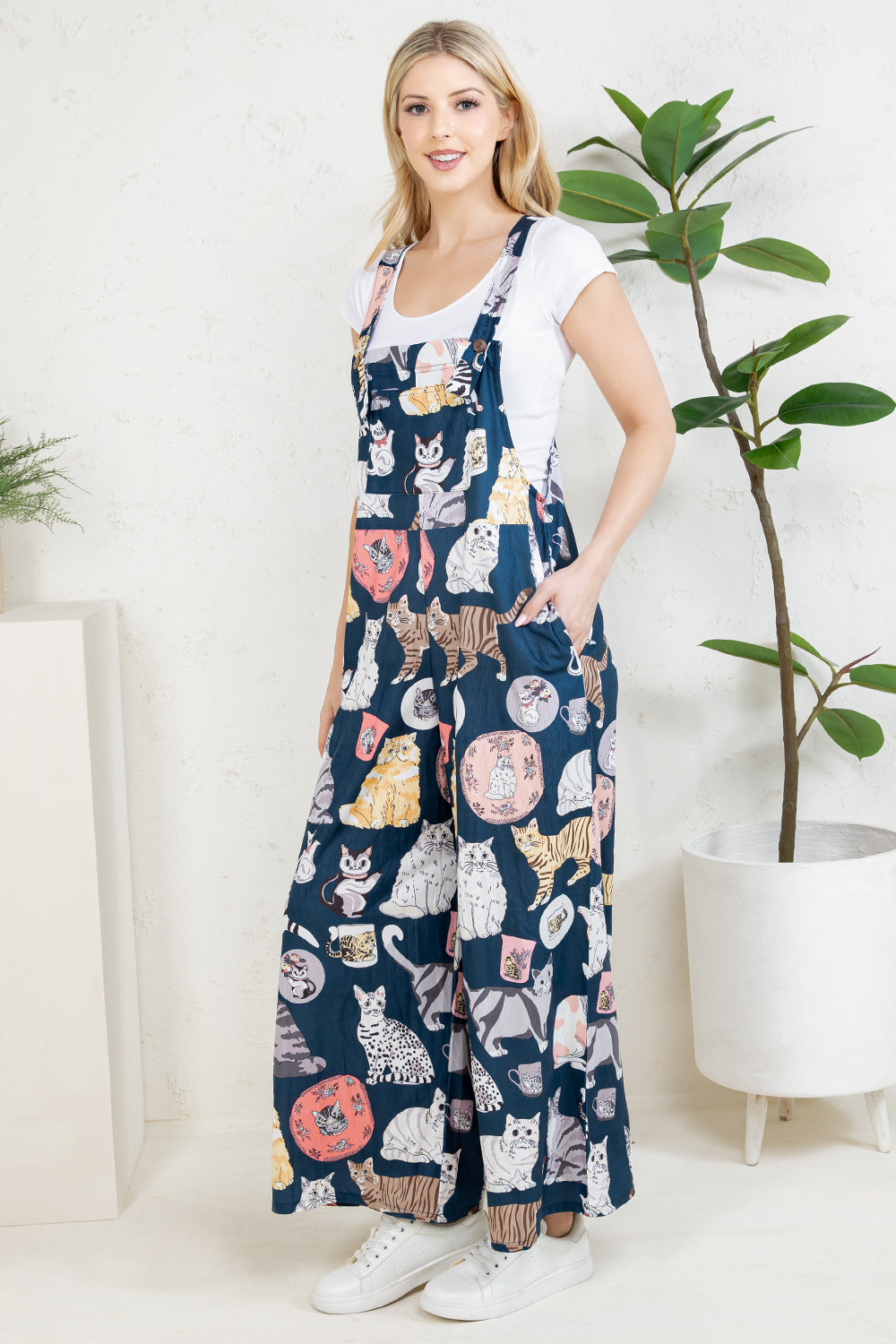 Cats Wide Leg Overall