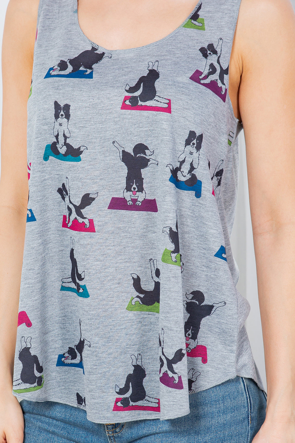 Dog Posing Yoga Set Tank Top