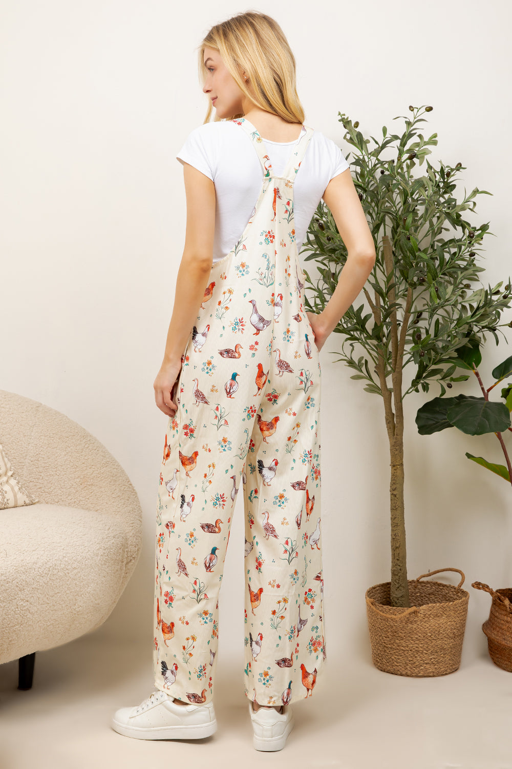 Variety Of Farm Birds Print Overall