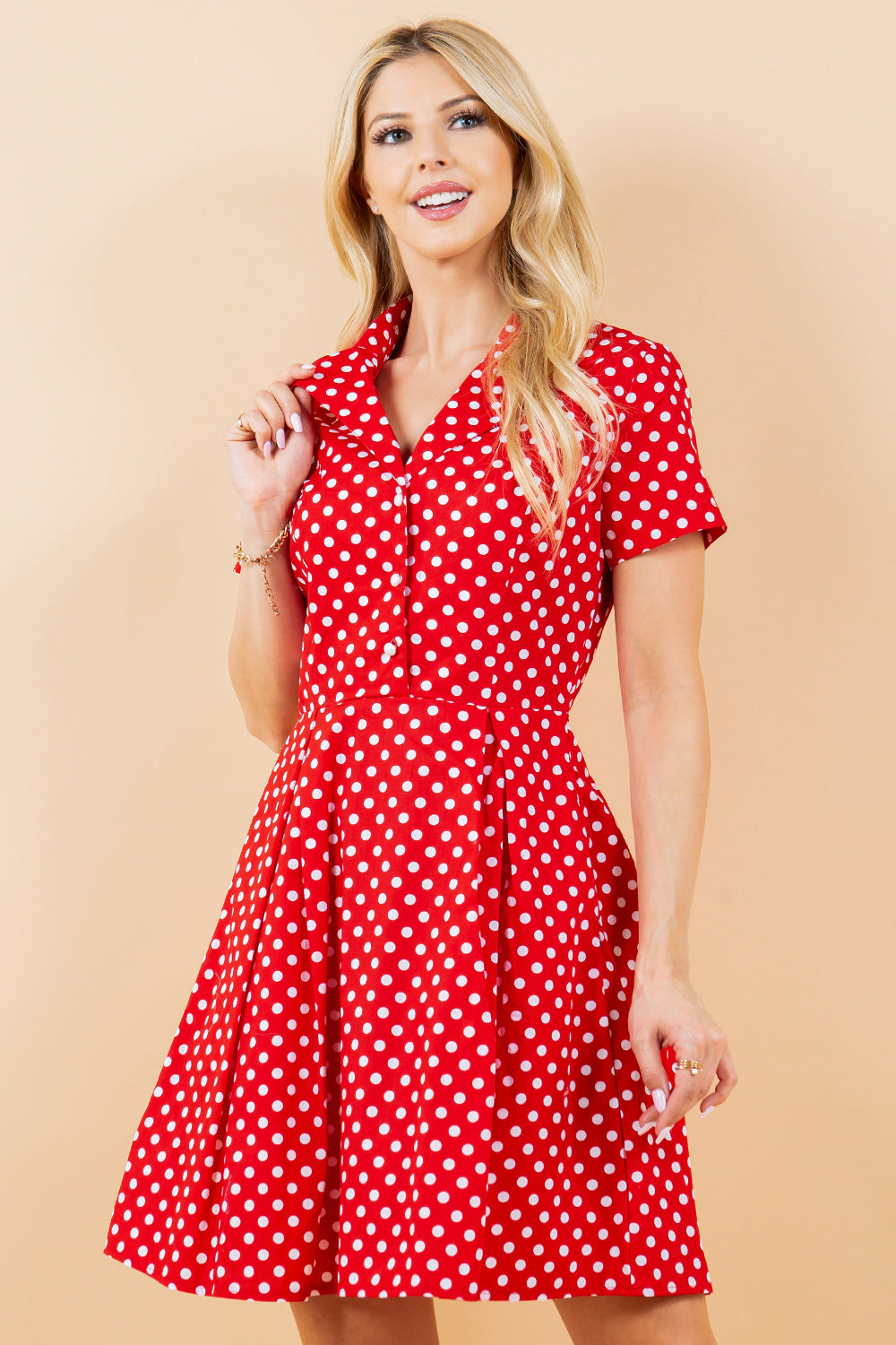 Polka Dot Fit and Flare Dress