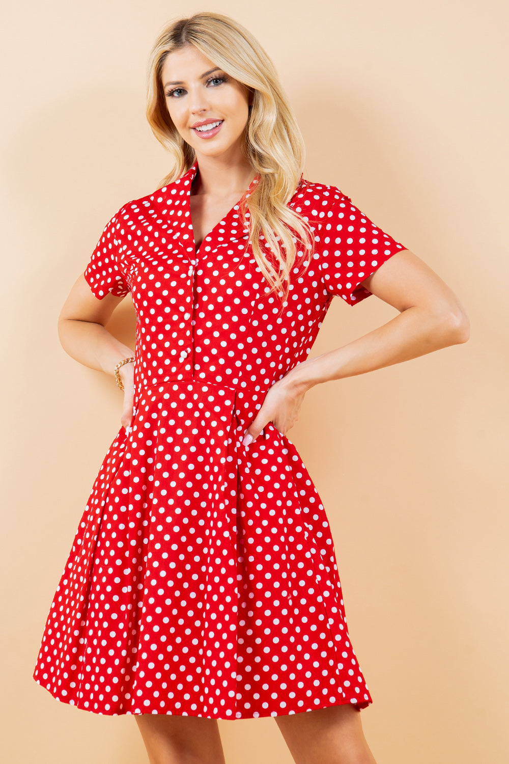 Polka Dot Fit and Flare Dress