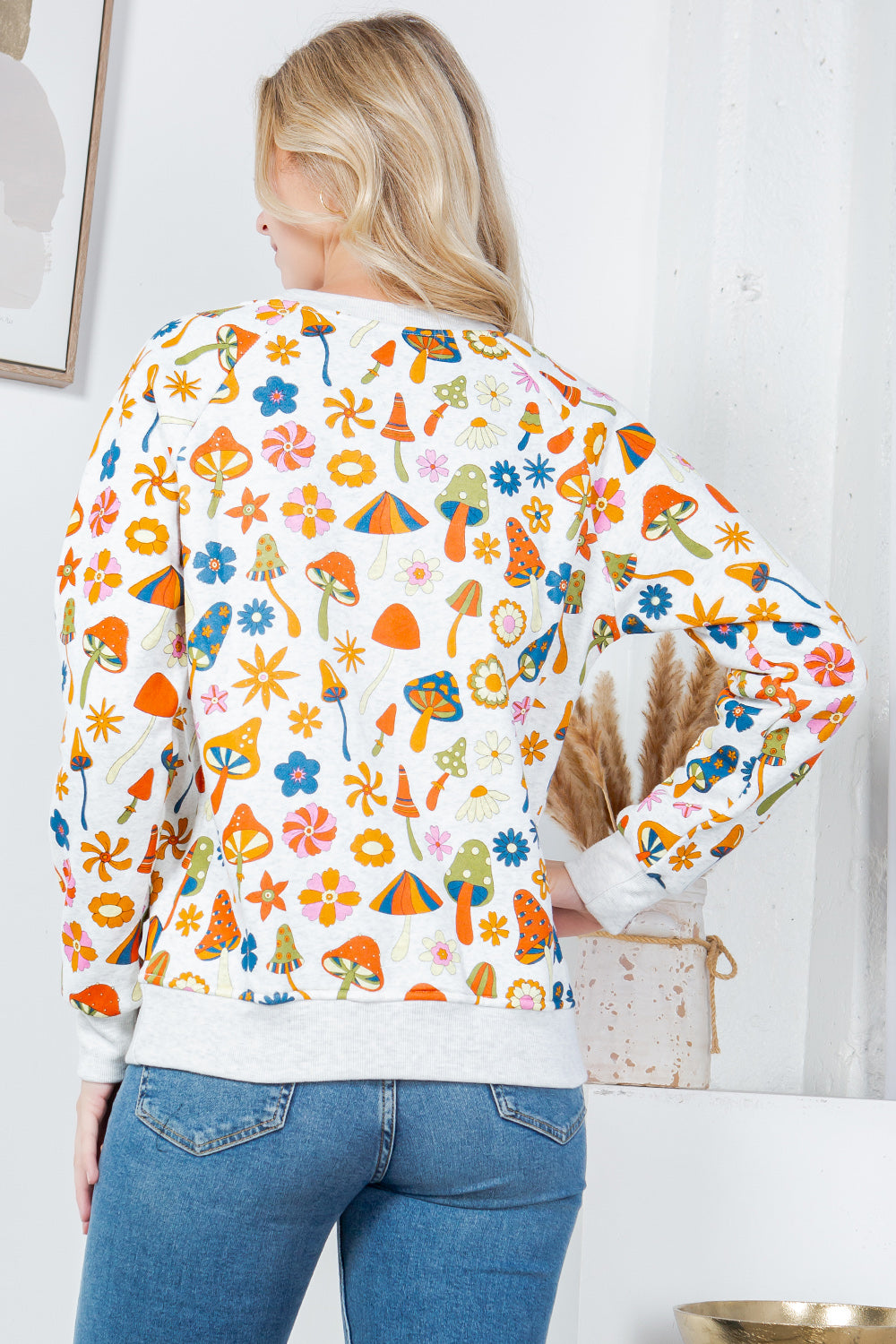Hippy Mushroom Fleece Sweatshirt