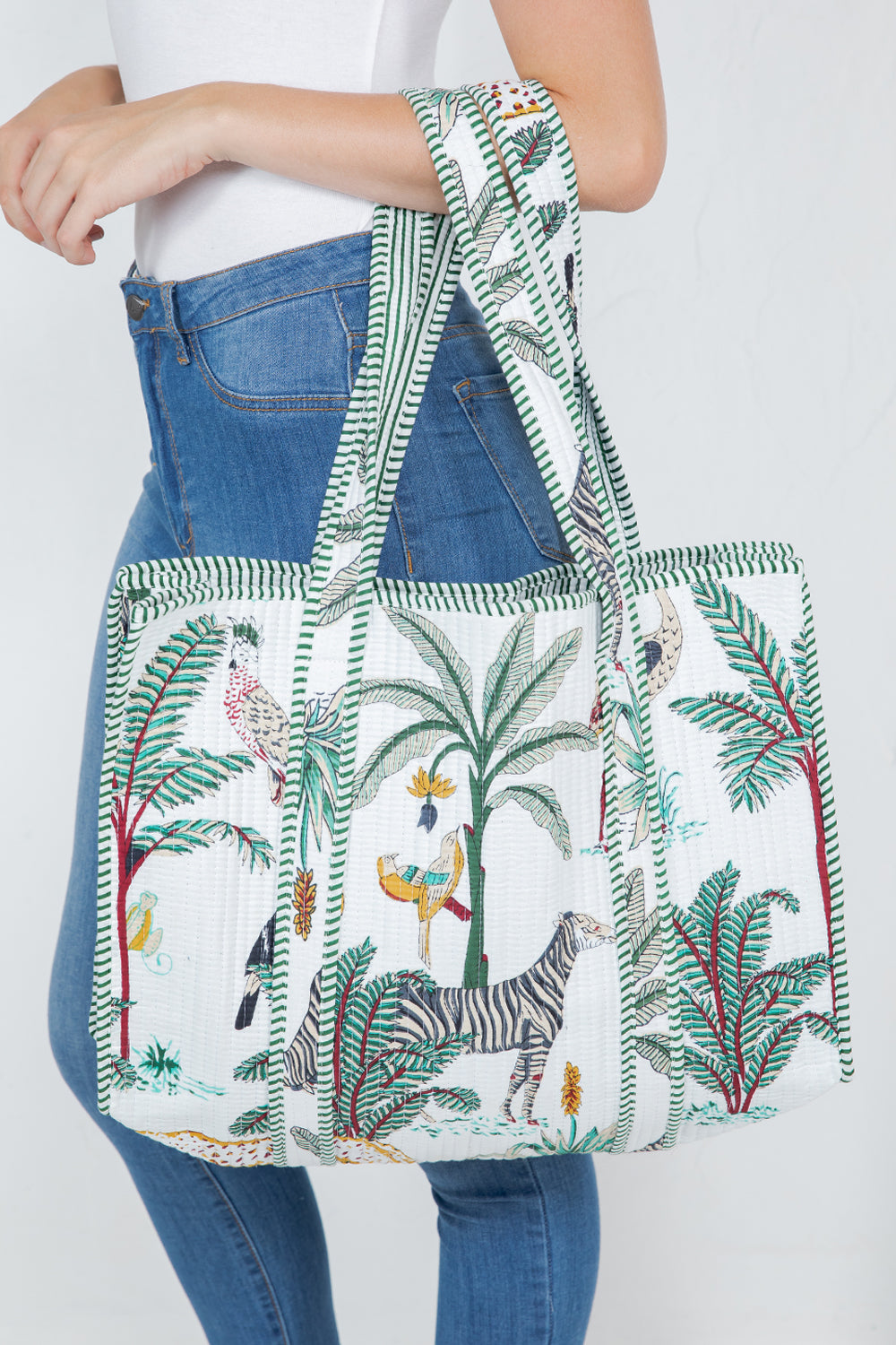 Bird Quilted Tote Bag