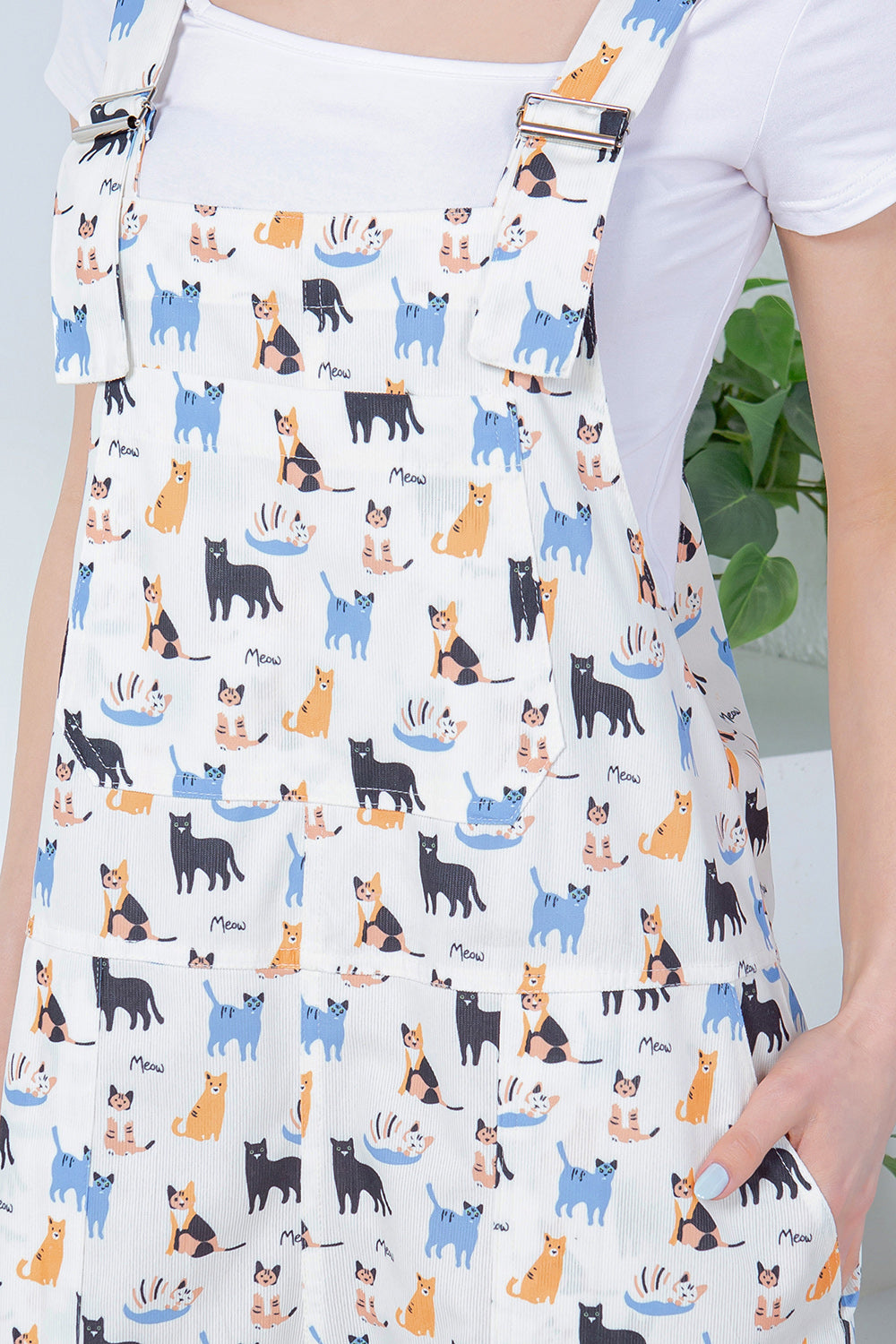 Colorful Cats Plus Size Corduroy Overall