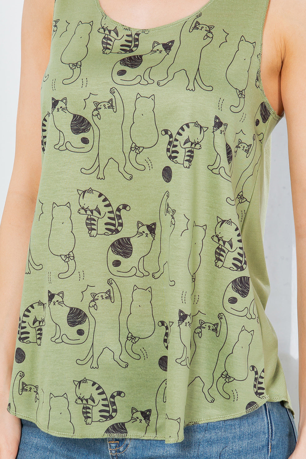 All Over Dancing Cat Tank Top