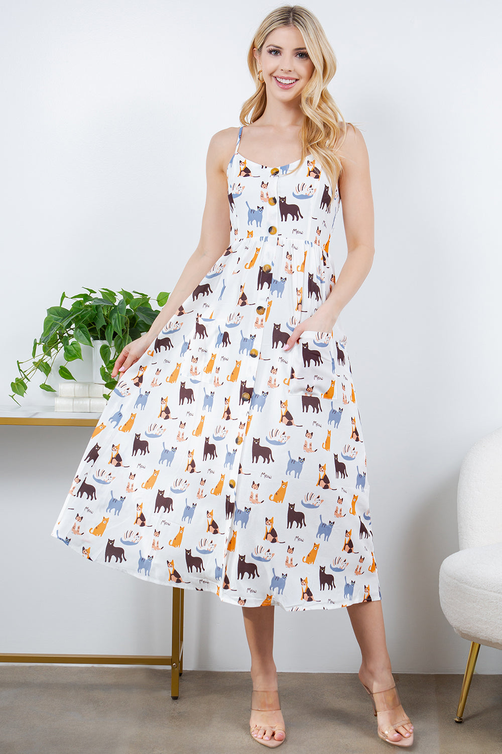 Colorful Cat Maxi Dress