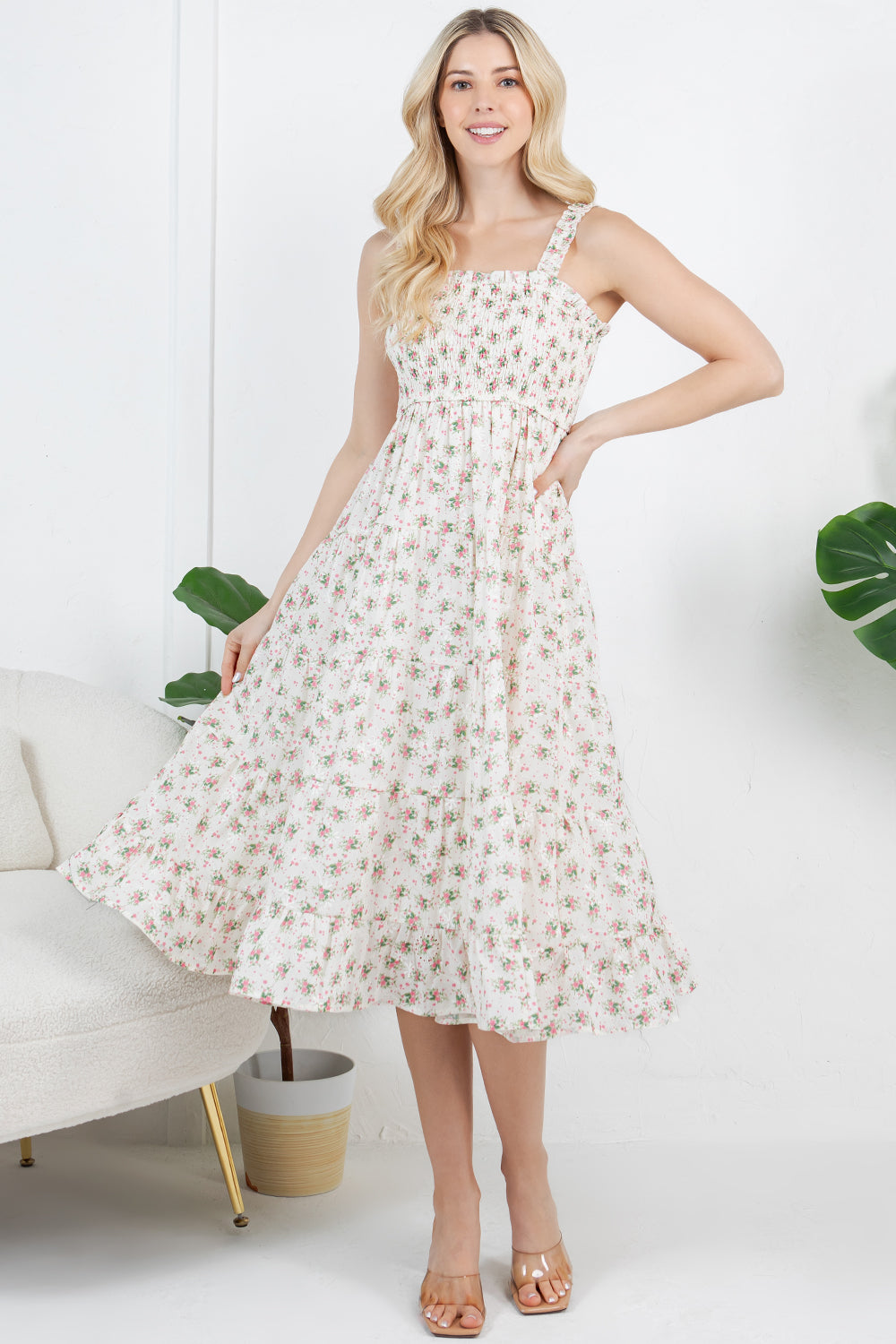Floral Print With embroidery detailed Dress