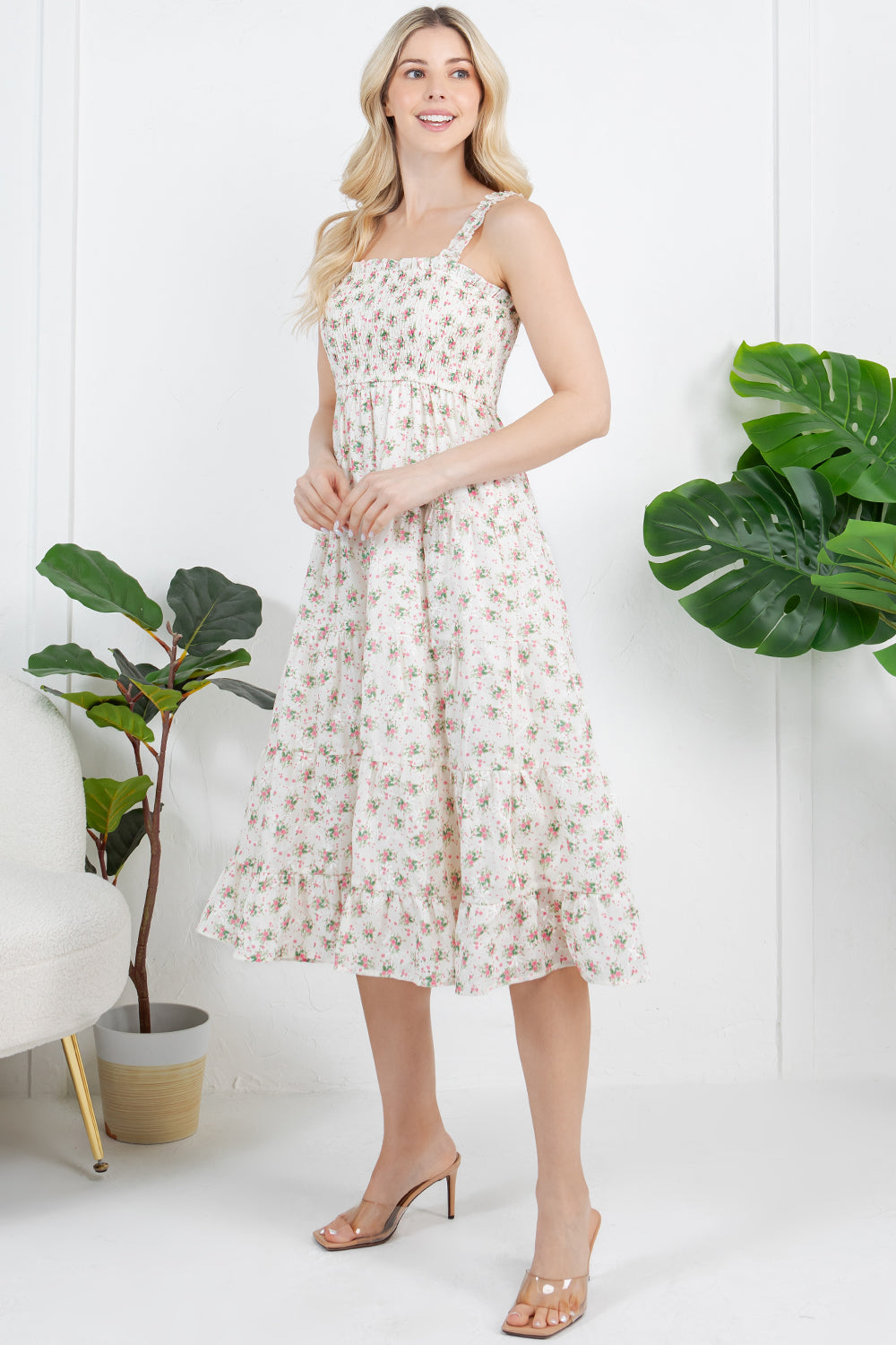 Floral Print With embroidery detailed Dress