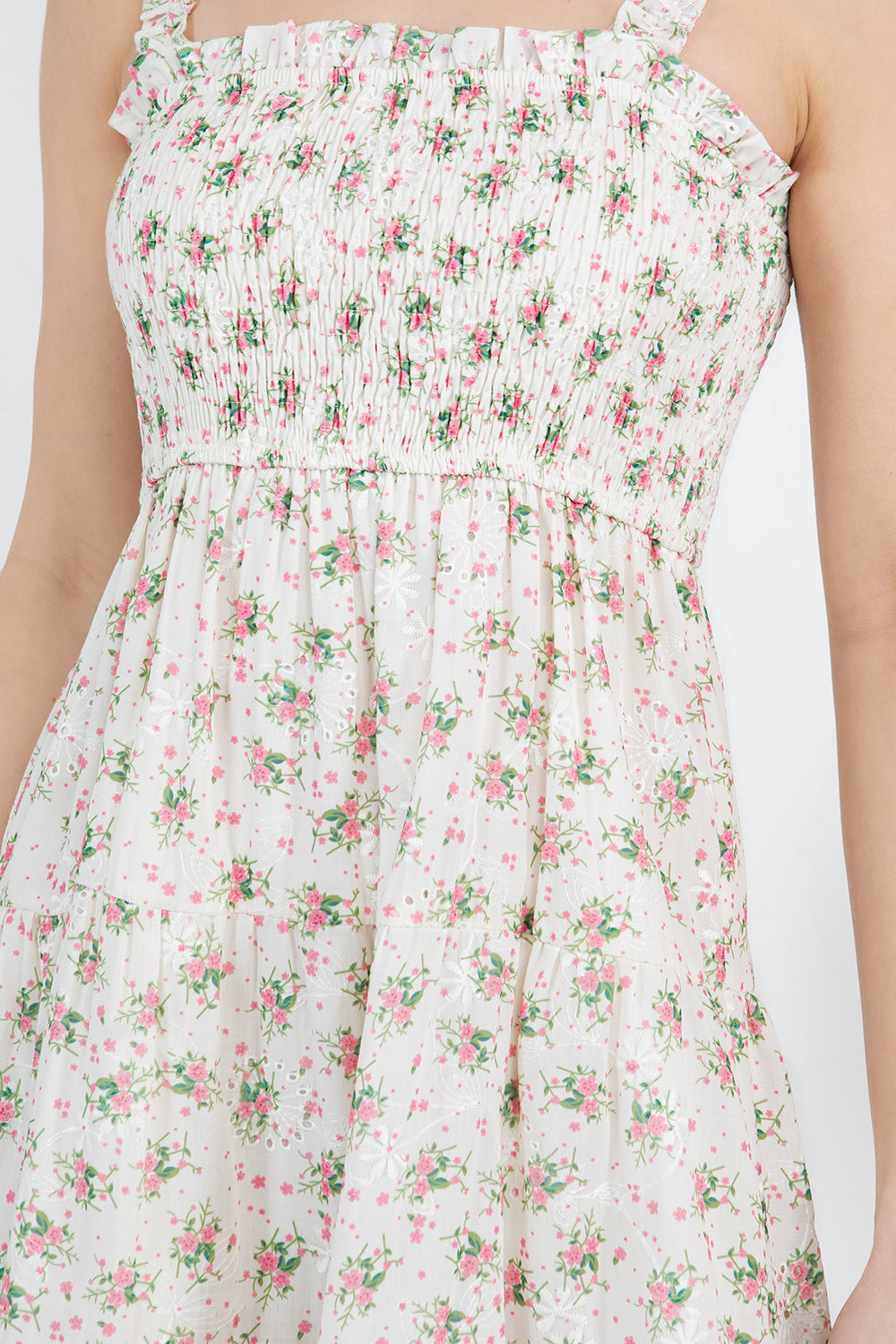 Floral Print With embroidery detailed Dress