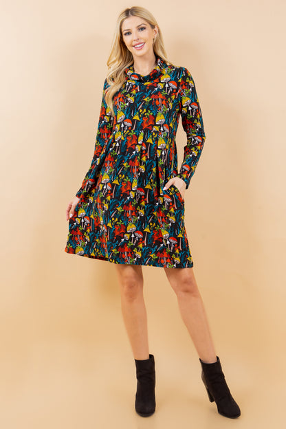 Colorful Mushroom Tunic Dress