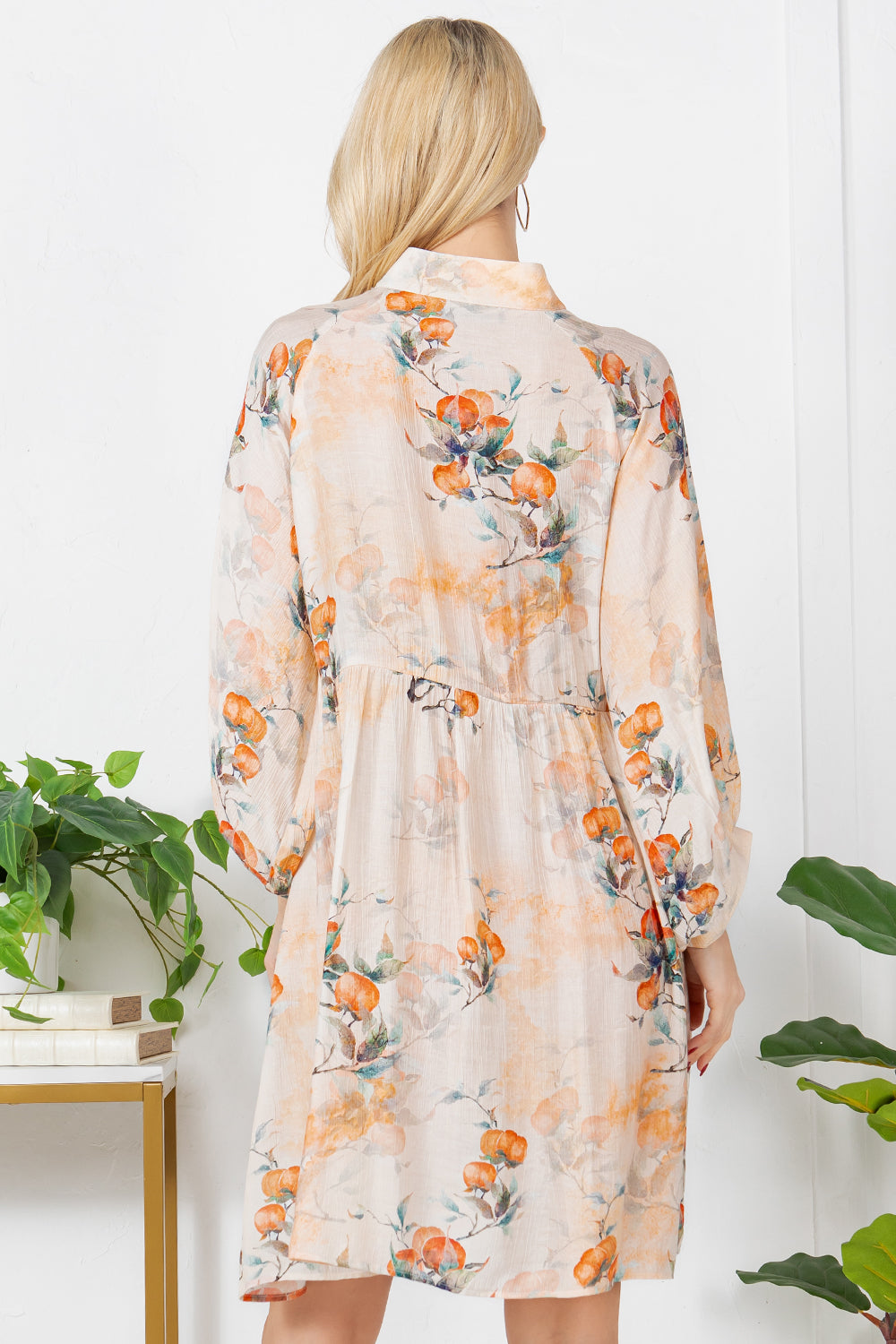 Floral Print Button Down Dress