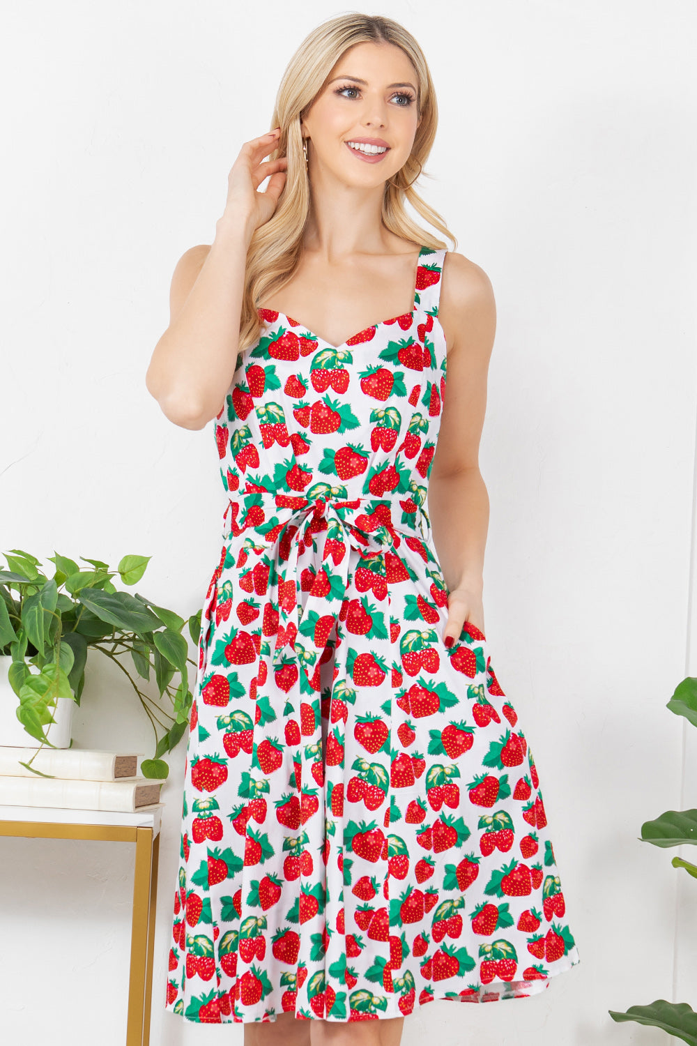 Strawberry Print Cotton Dress