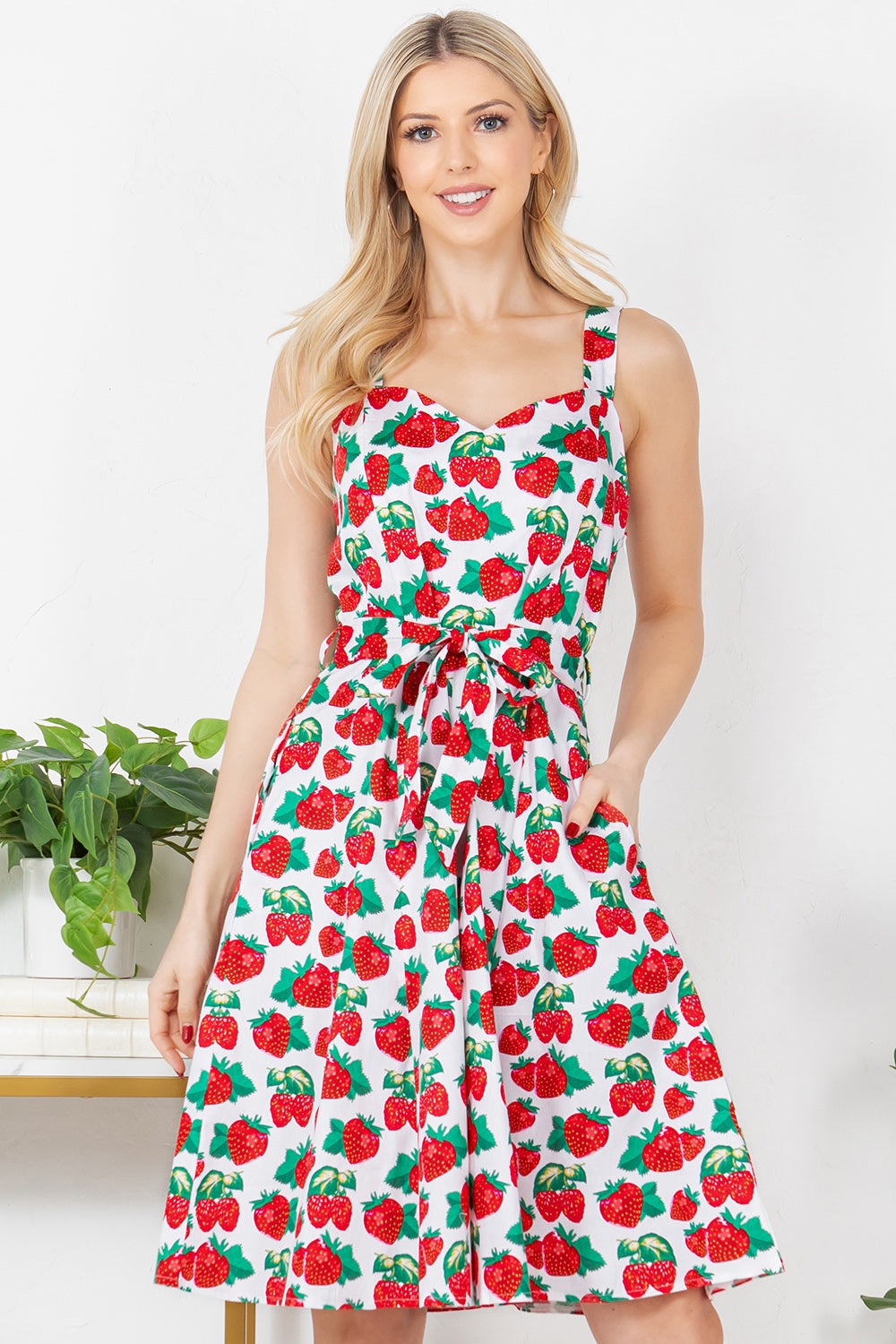 Strawberry Print Cotton Dress