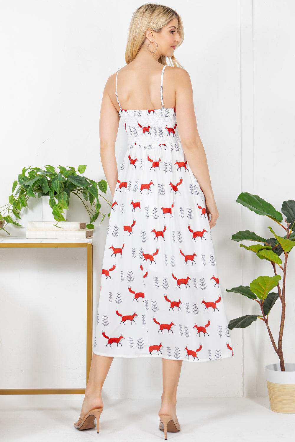 Fox Print Cami Maxi Dress