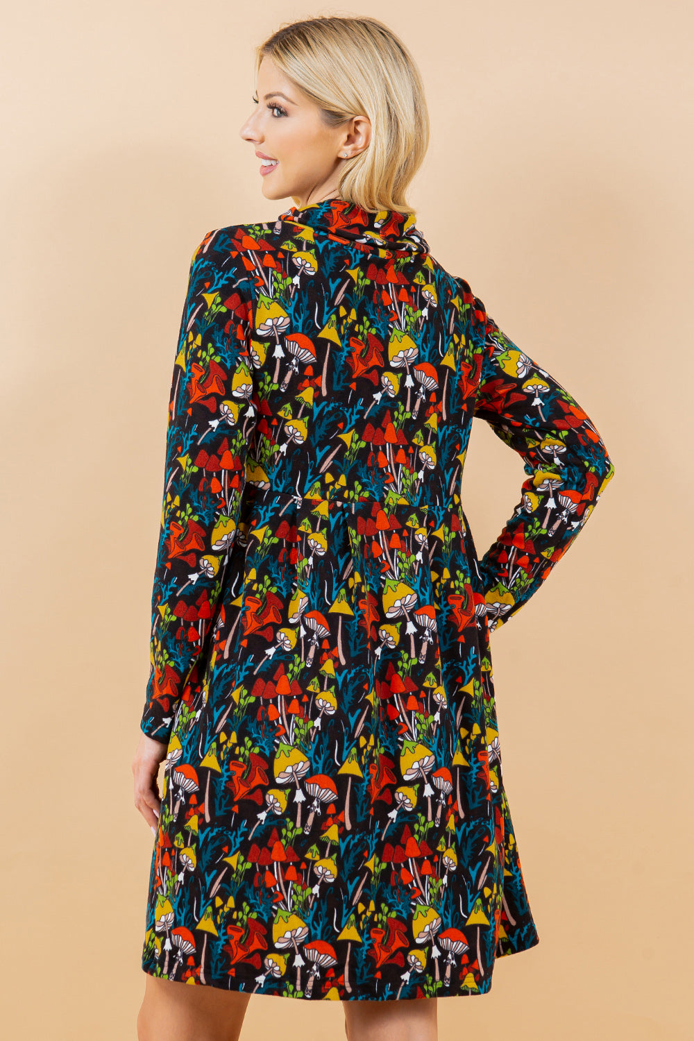 Colorful Mushroom Tunic Dress - Plus Size