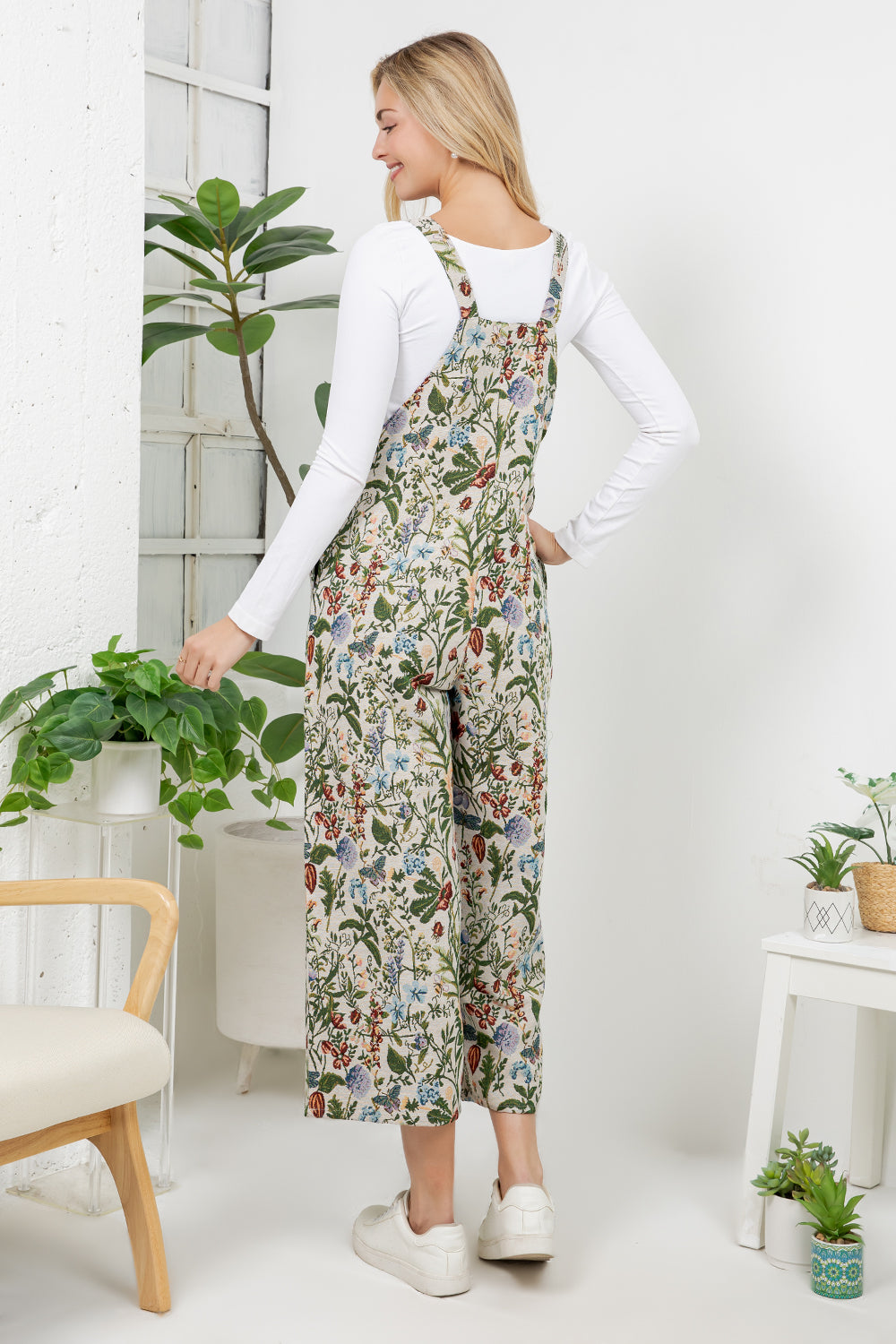 Vintage Floral Wide Leg Overall