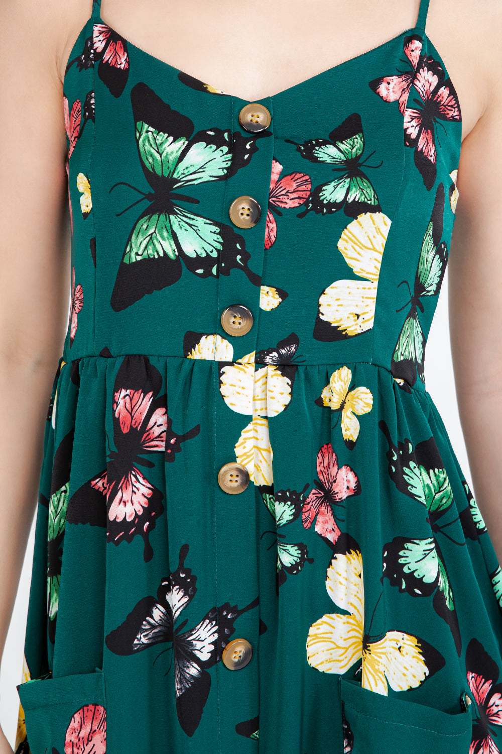 Green Butterfly Cami Dress