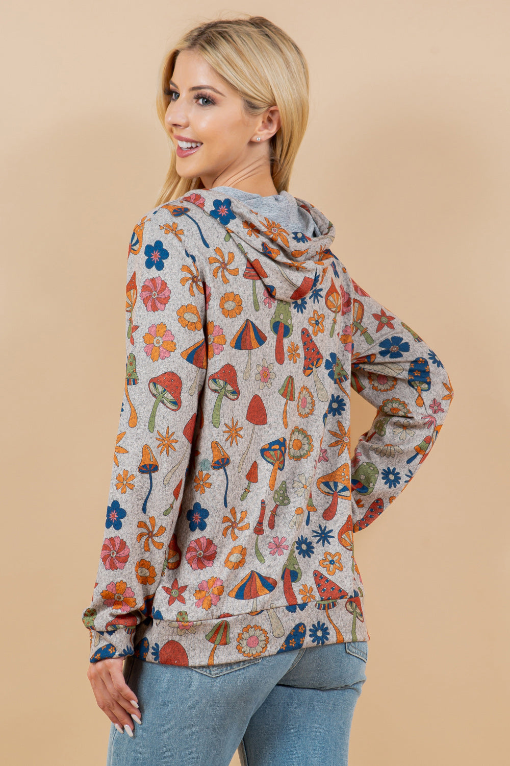 Retro Mushroom Pullover Plus Size Hoodie