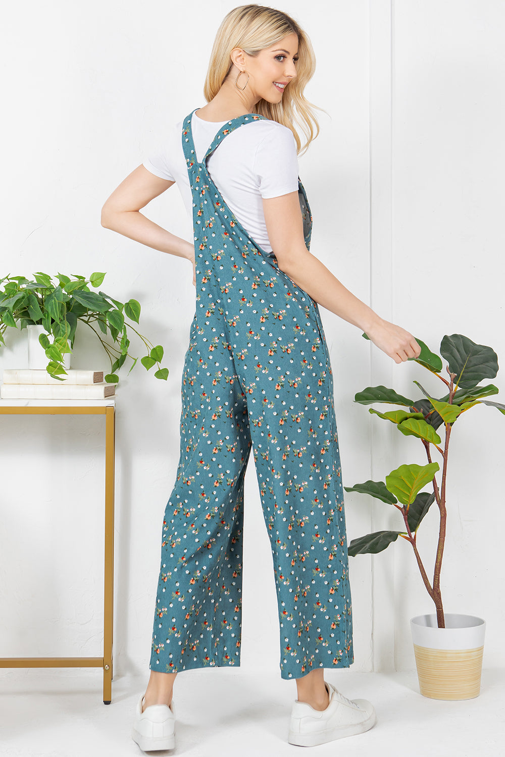 Floral Corduroy Overall