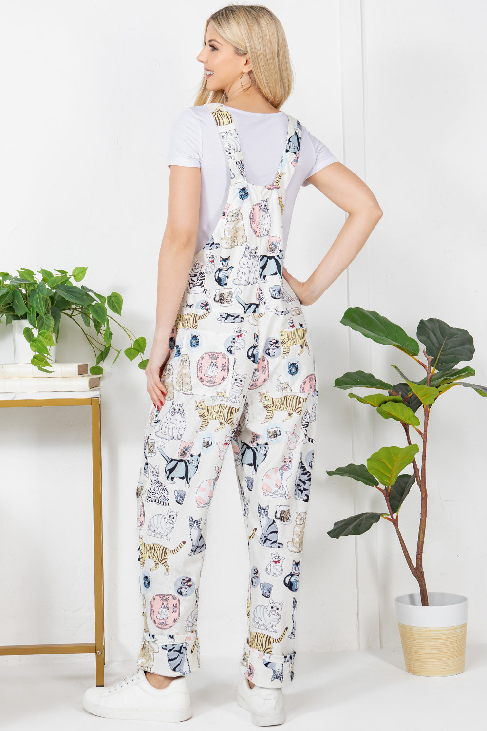 Playful Cat Corduroy Overall