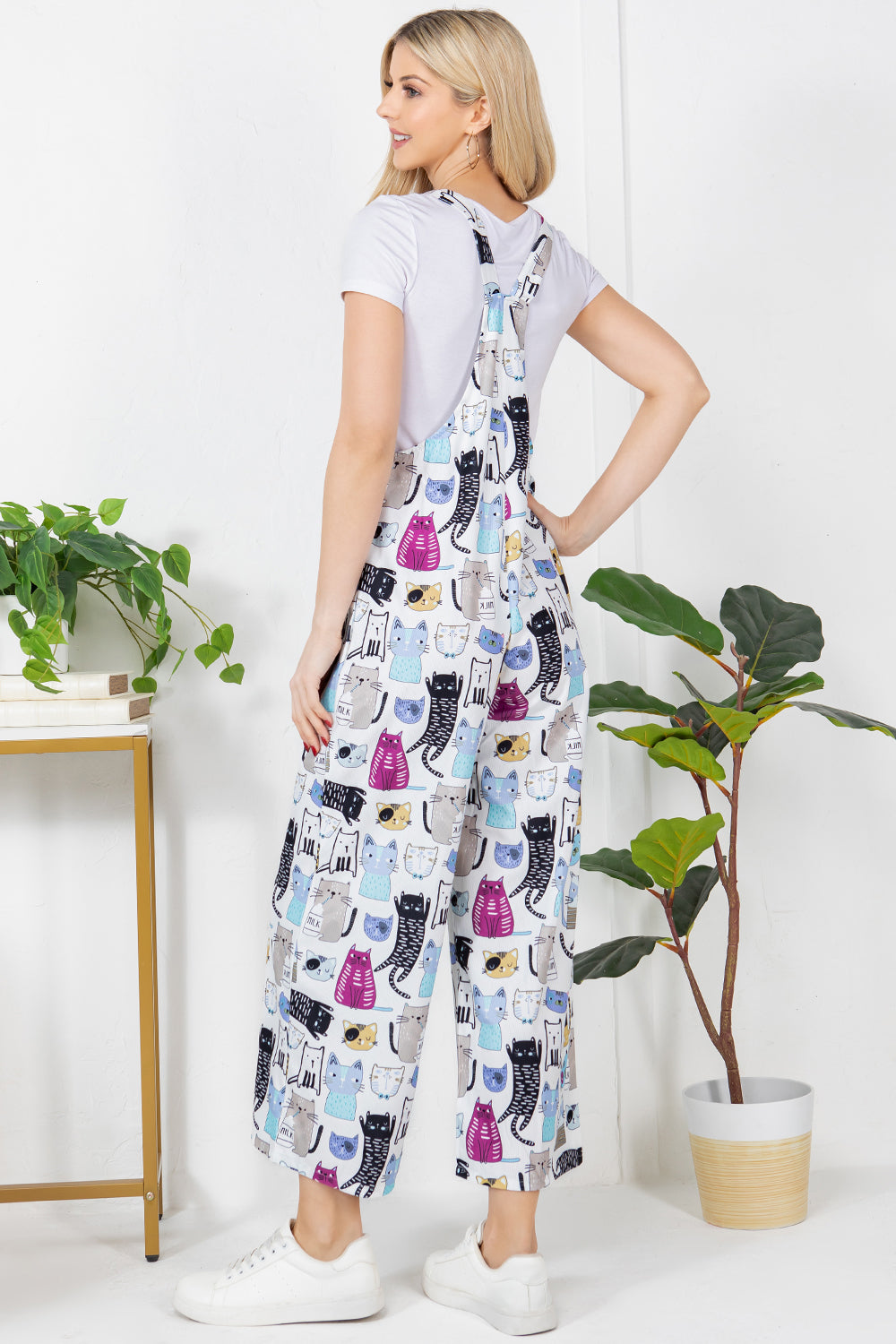 Colorful Cat Corduroy Overall