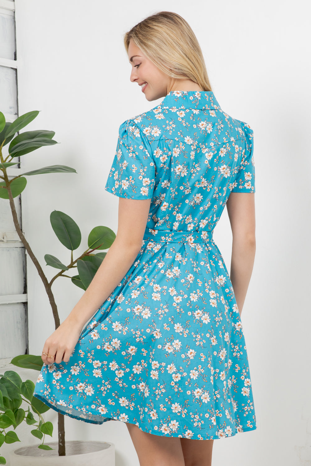 Daisy Garden Retro Style Shirt Dress