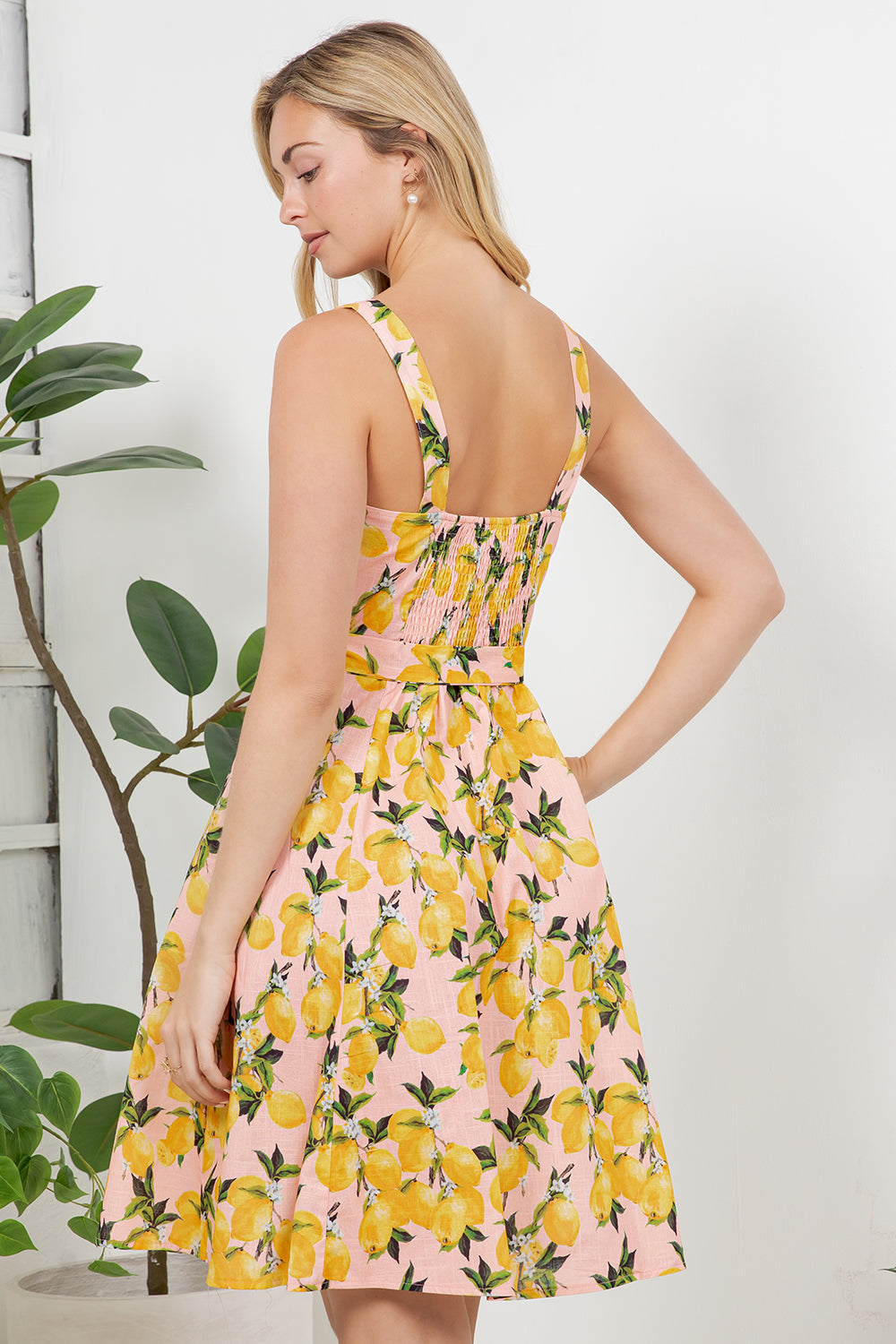 Lemon Print Retro Style Dress