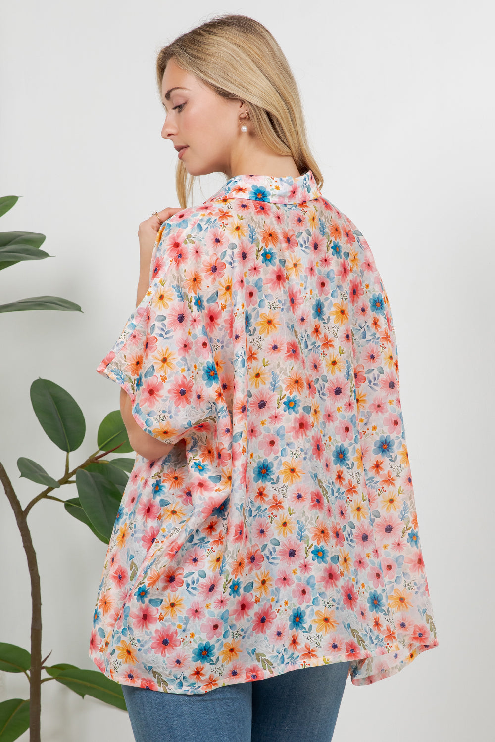 Colorful Floral Print Loose Shirt
